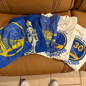 Lot of 5 Vintage Golden State Warriors Blue and White T-Shirts